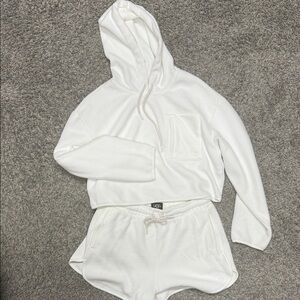 UGG Cream Lounge Hoodie and Shorts Set
